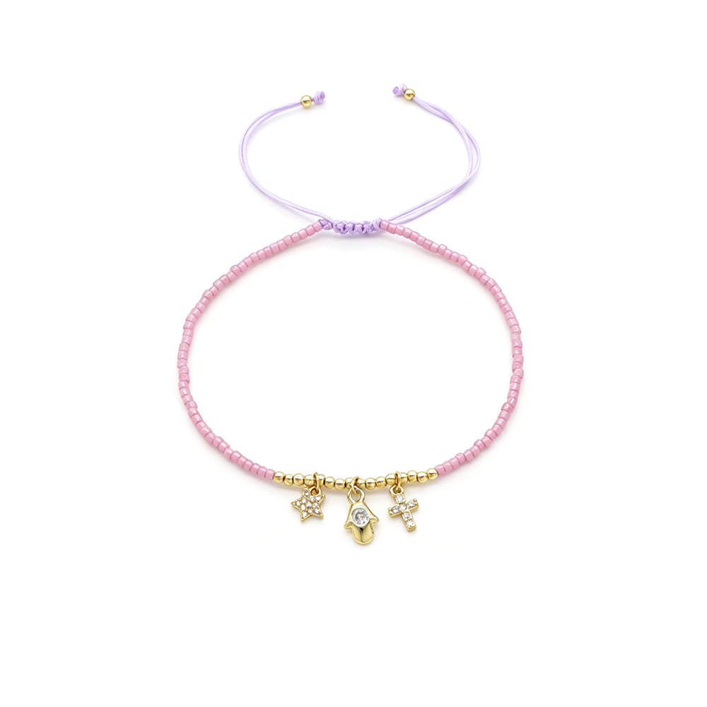 Handmade Customizable Miyuki Beads Bracelet With Brass Pendant