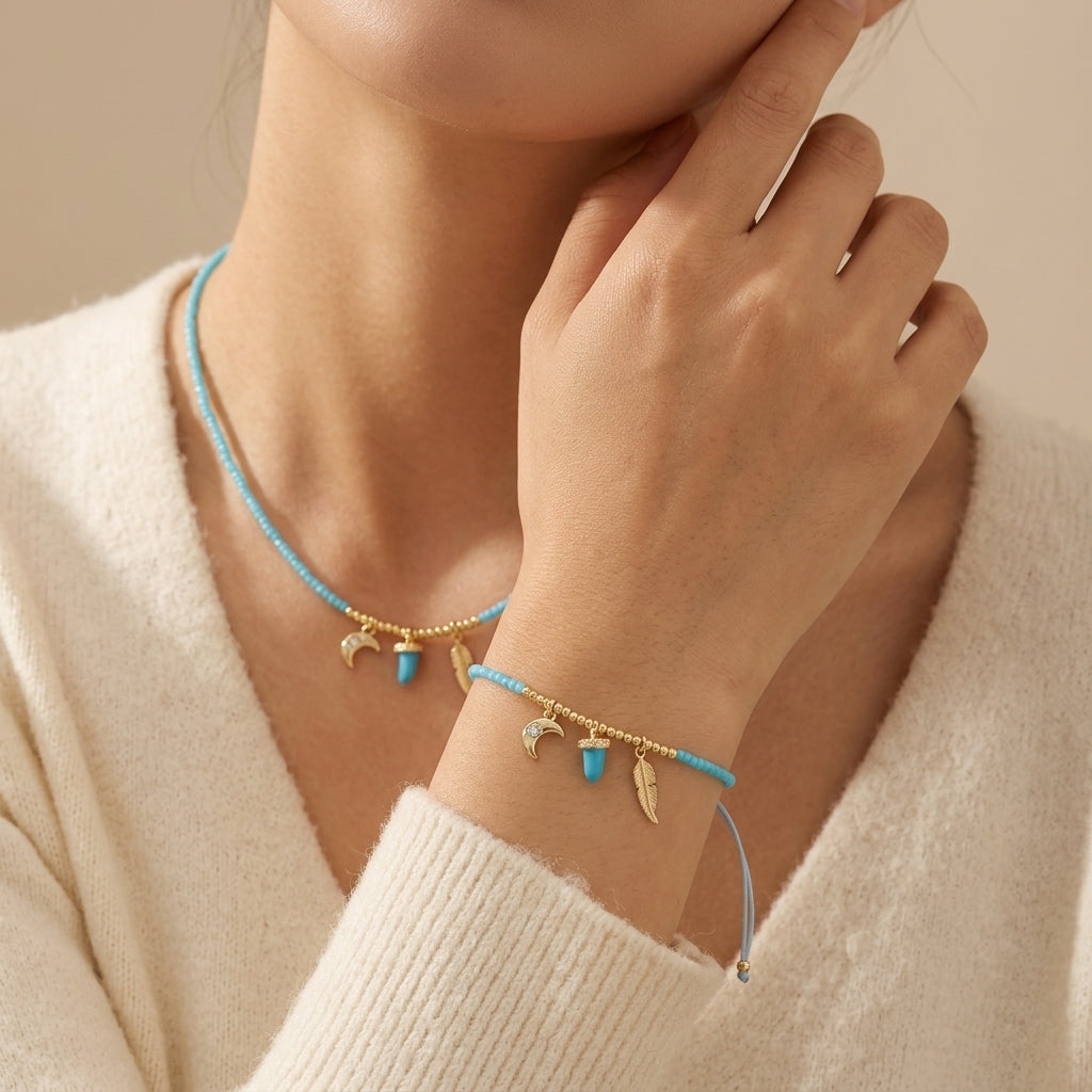 Handmade Customizable Miyuki Beads Necklace With Enamel Pendant