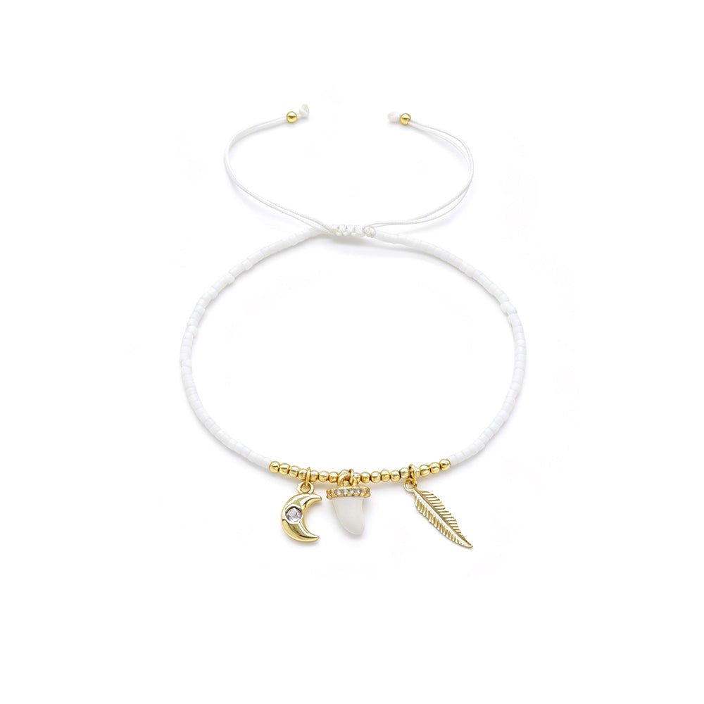Handmade Customizable Miyuki Beads Bracelet With Brass Enamel Pendant