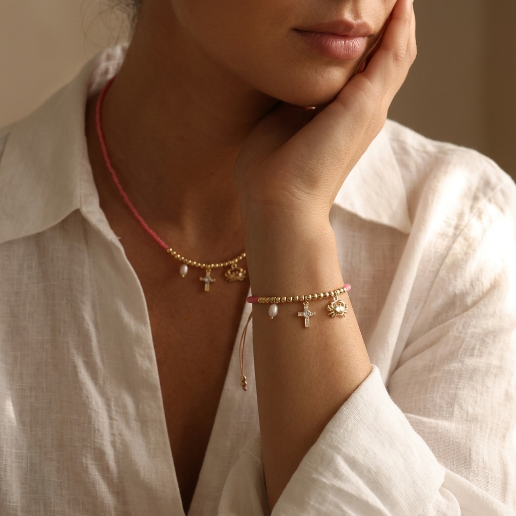 Handmade Customizable Miyuki Beads Necklace With Pearl Brass Pendant