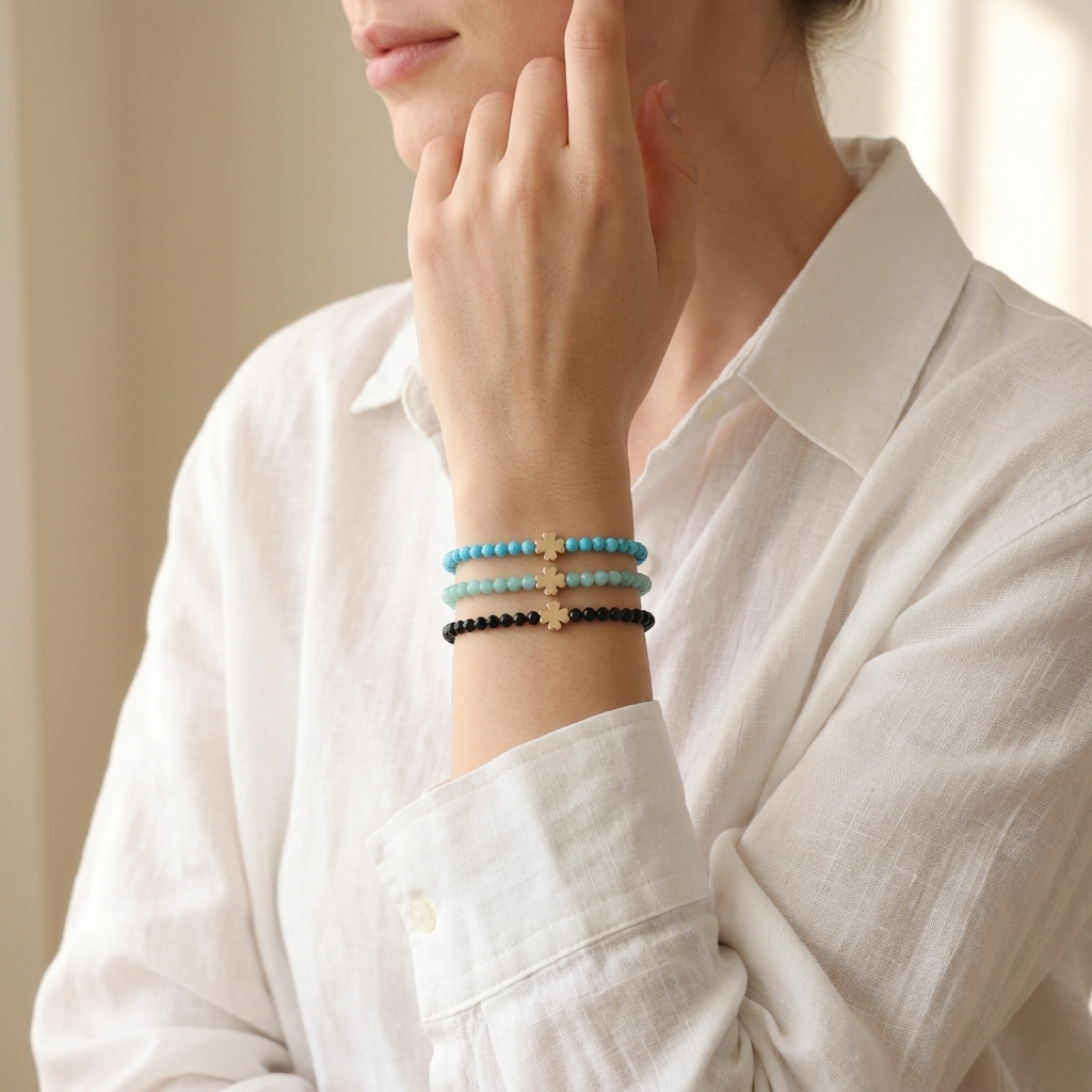 Handmade Customizable Natural Stone Beads Bracelet