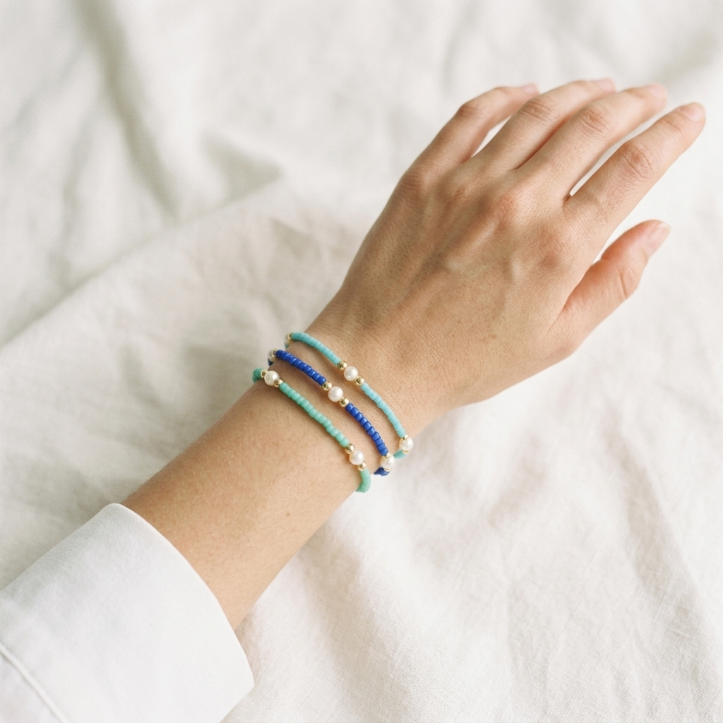Handmade Customizable Miyuki Beads Bracelet With Fresh Water Pearl