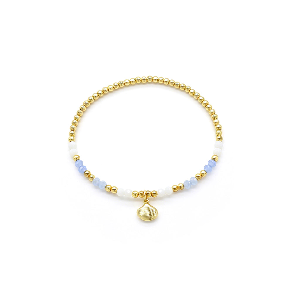 Colorful Handmade Glass Crystal Bracelet With Fish Conch Charm