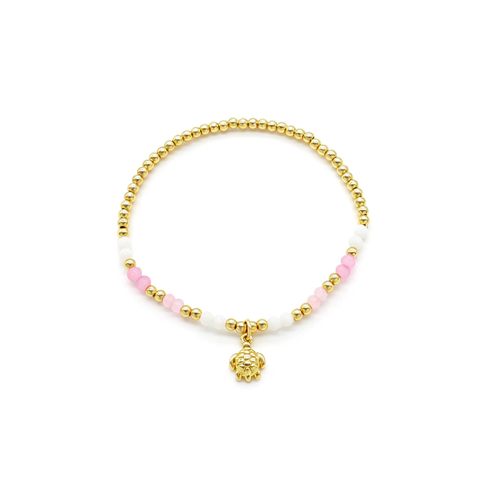 Colorful Handmade Glass Crystal Bracelet With Fish Conch Charm