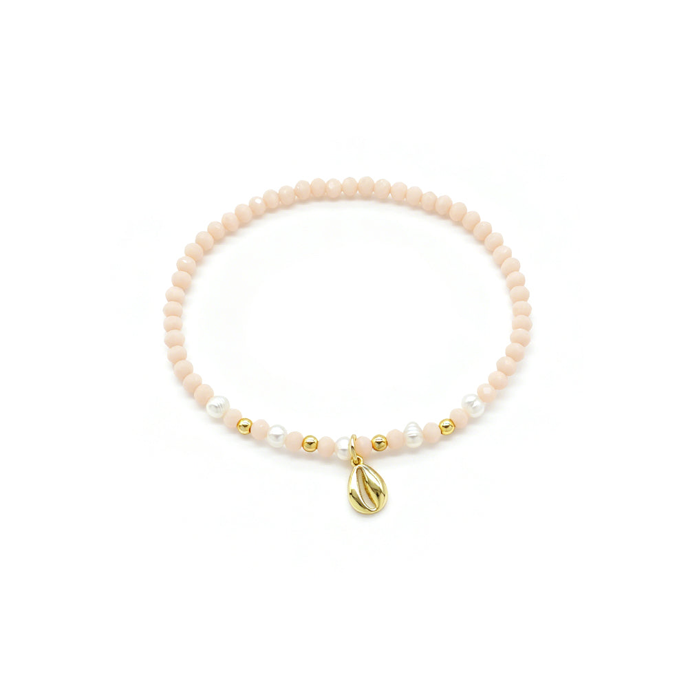 Colorful Handmade Glass Crystal Bracelet With Fish Conch Charm