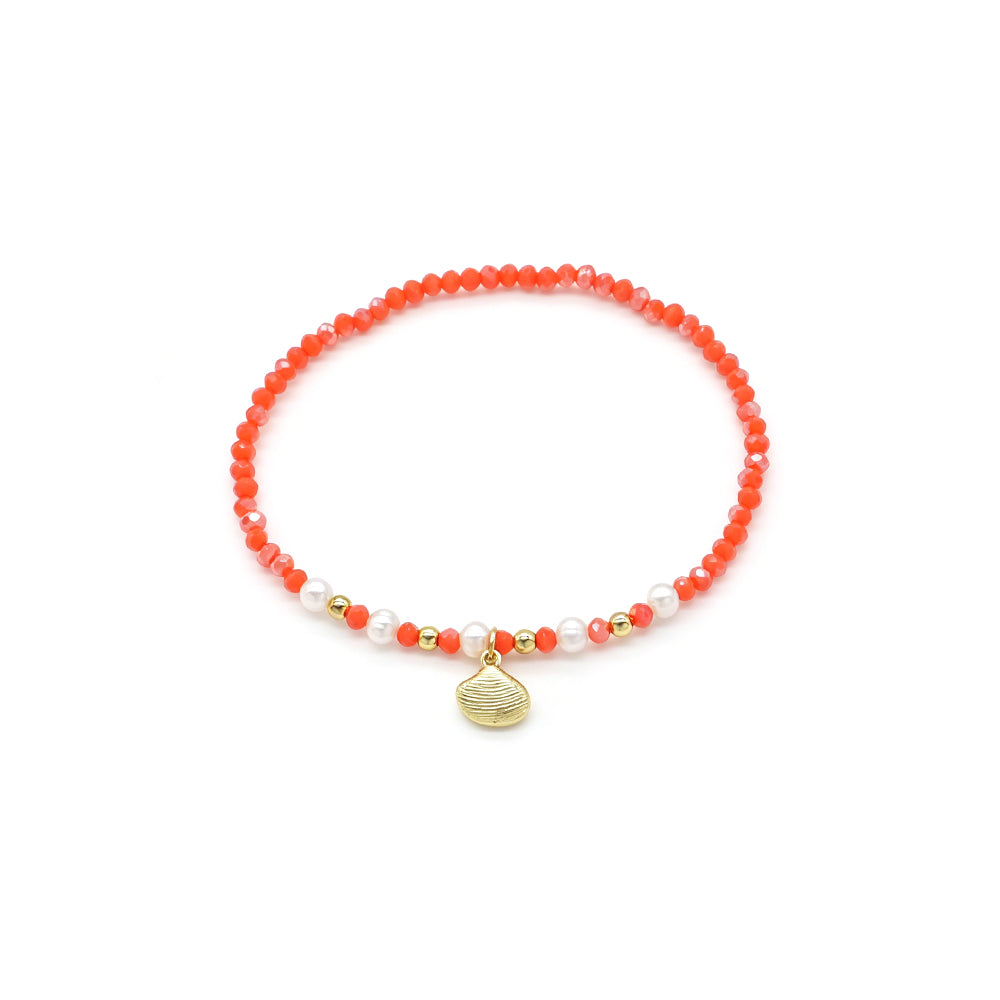 Colorful Handmade Glass Crystal Bracelet With Fish Conch Charm