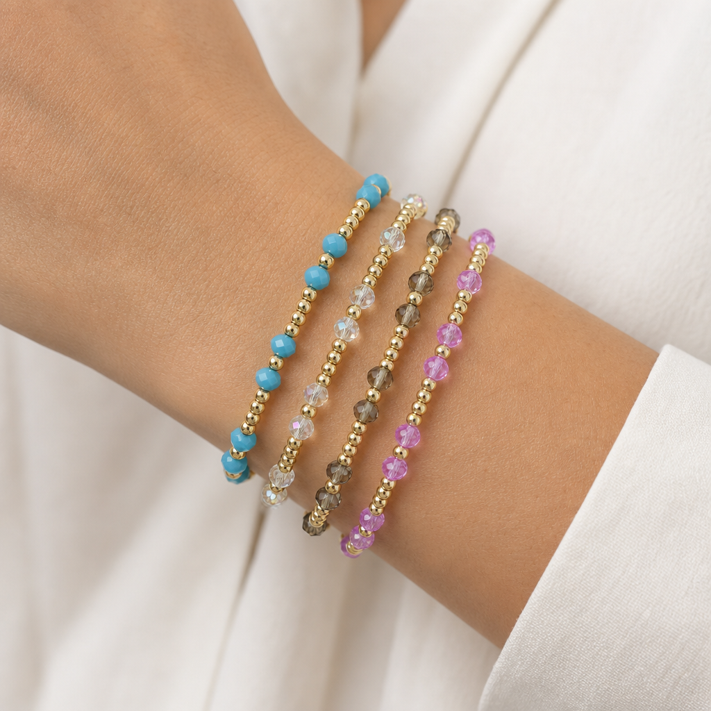 Handmade Custom Colorful Glass Crystal Bracelet