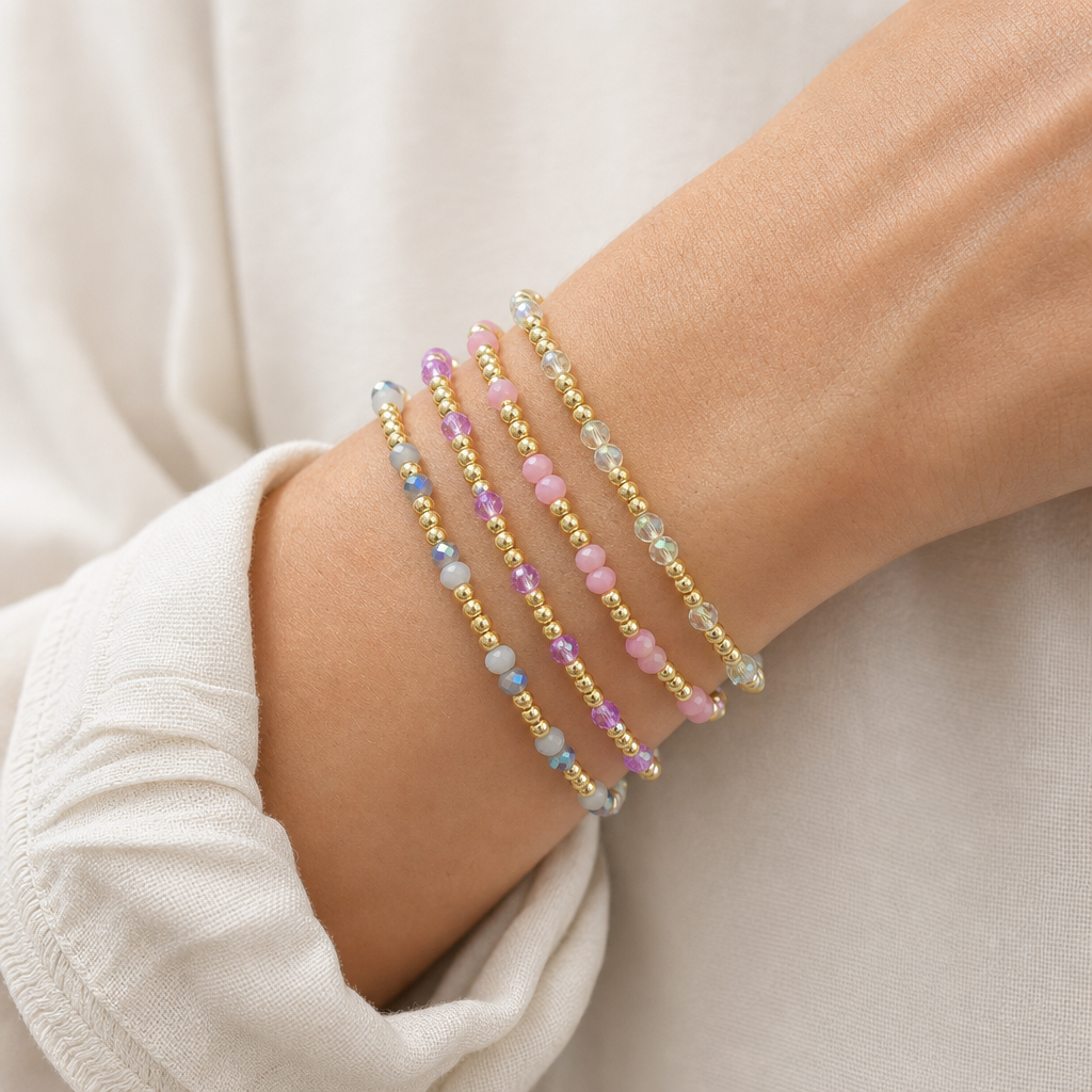 Handmade Custom Colorful Glass Crystal Bracelet