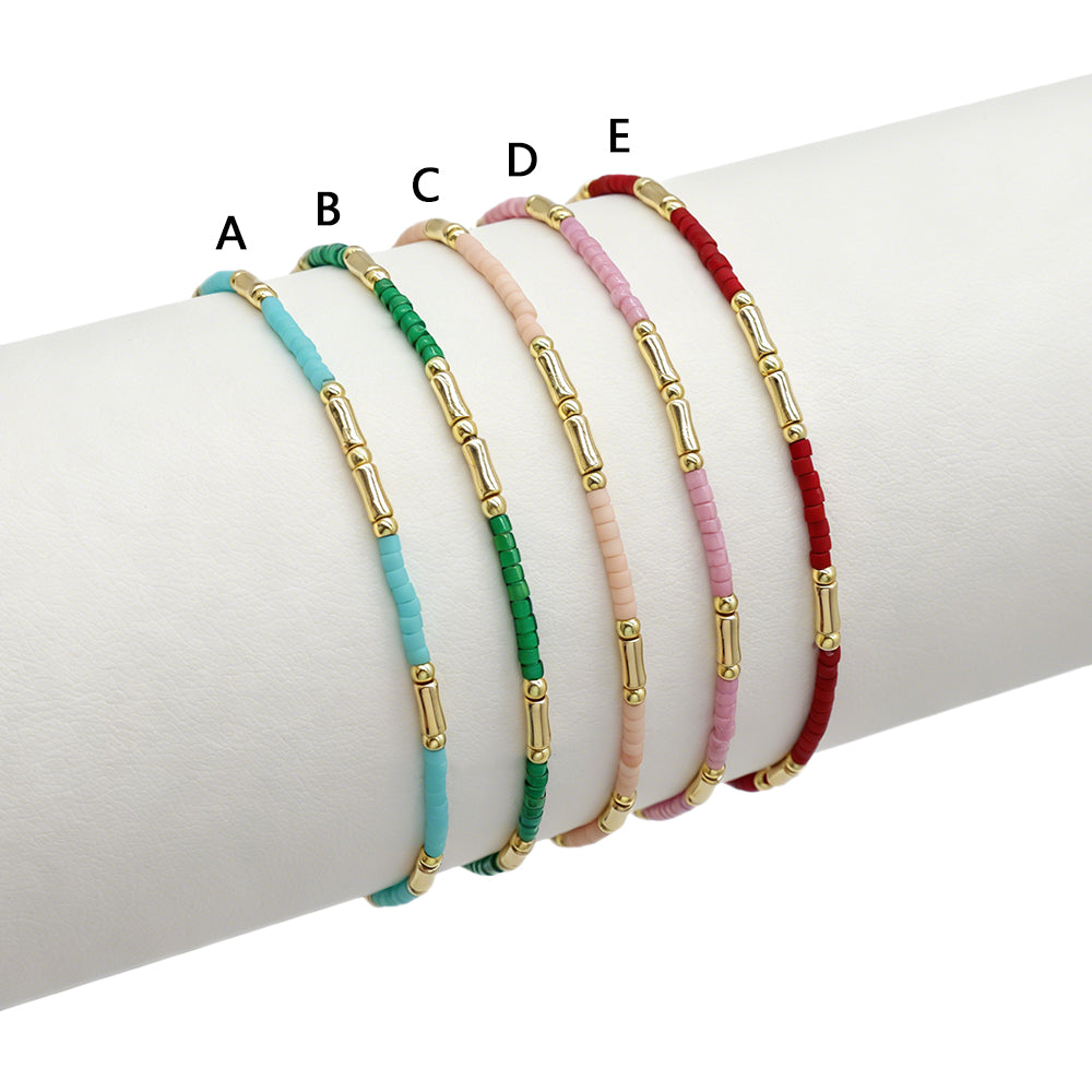 Handmade Multi-colour Miyuki Beads Elastic Bracelet Jewely Set