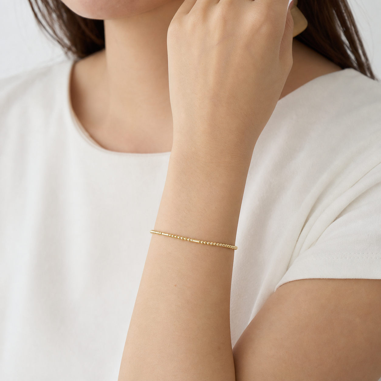 Handmade 2mm Brass Beads Tubular Beads Bracelet