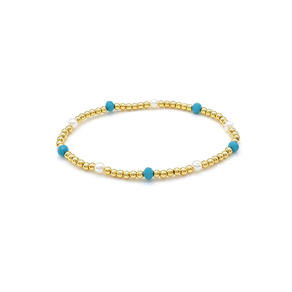 Colorful Handmade Glass Crystal Fresh Water Pearl Bracelet