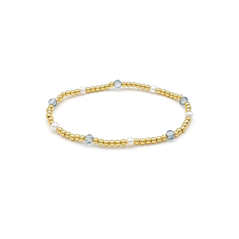 Colorful Handmade Glass Crystal Fresh Water Pearl Bracelet
