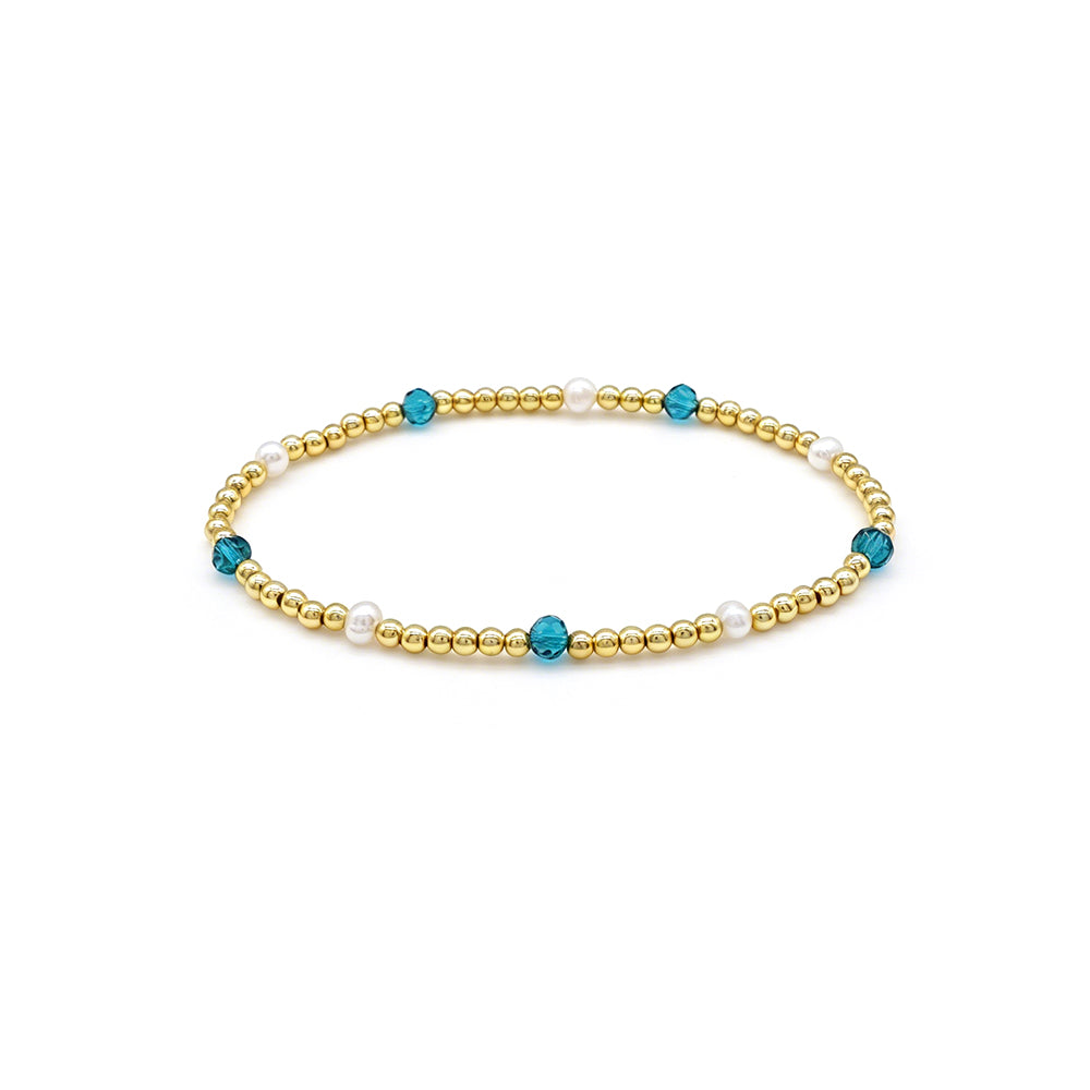Colorful Handmade Glass Crystal Fresh Water Pearl Bracelet