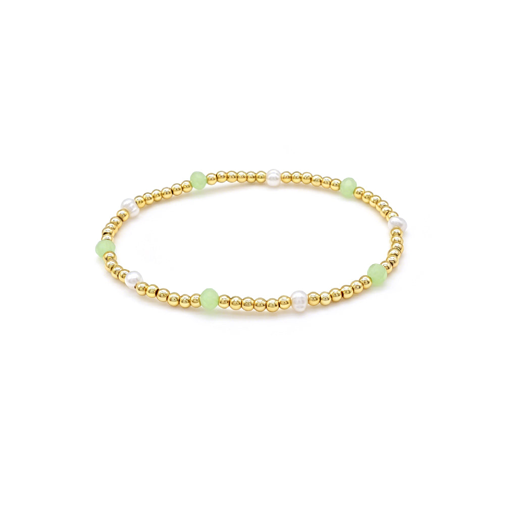 Colorful Handmade Glass Crystal Fresh Water Pearl Bracelet