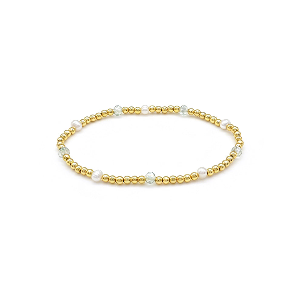 Colorful Handmade Glass Crystal Fresh Water Pearl Bracelet