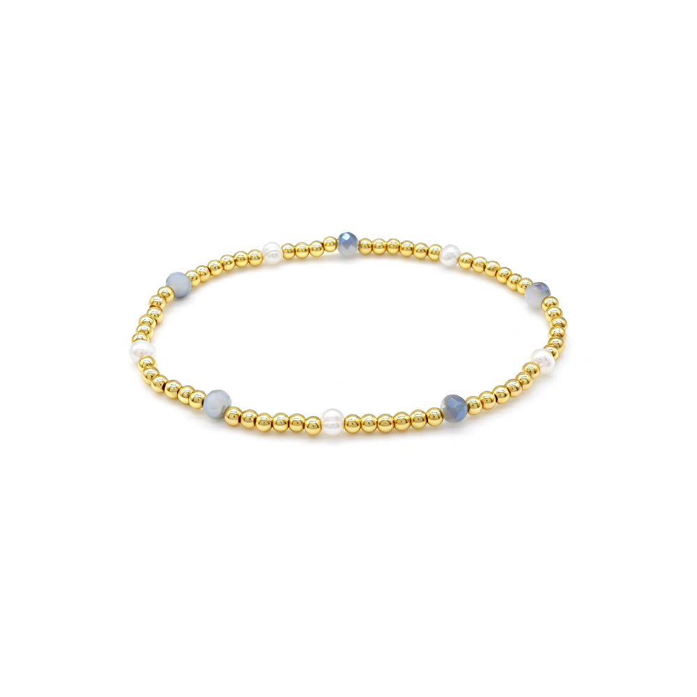 Colorful Handmade Glass Crystal Fresh Water Pearl Bracelet