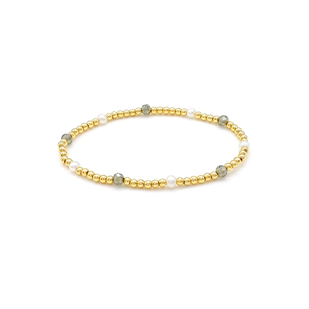 Colorful Handmade Glass Crystal Fresh Water Pearl Bracelet