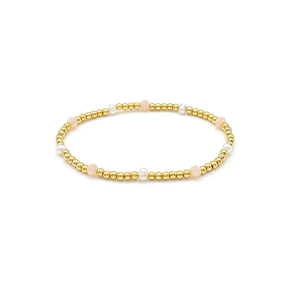 Colorful Handmade Glass Crystal Fresh Water Pearl Bracelet