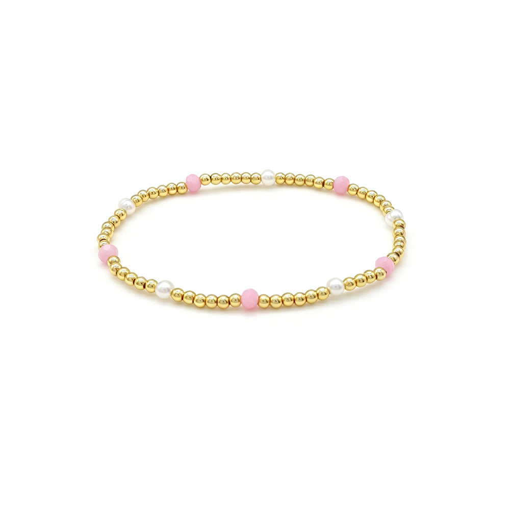 Colorful Handmade Glass Crystal Fresh Water Pearl Bracelet