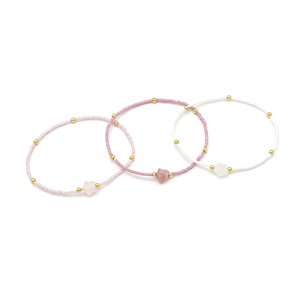 Handmade Natural Stone Star Charm Miyuki Beads Bracelet