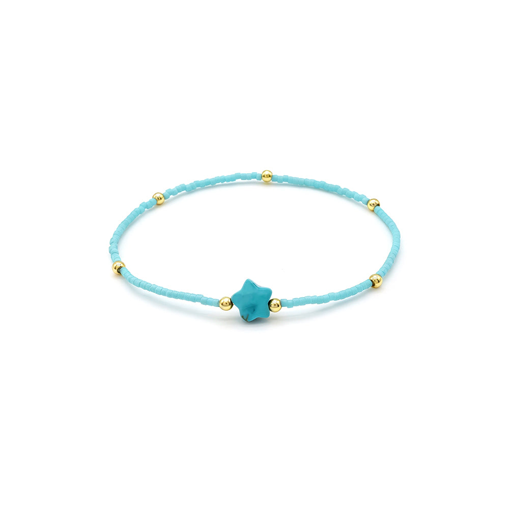Handmade Natural Stone Star Charm Miyuki Beads Bracelet