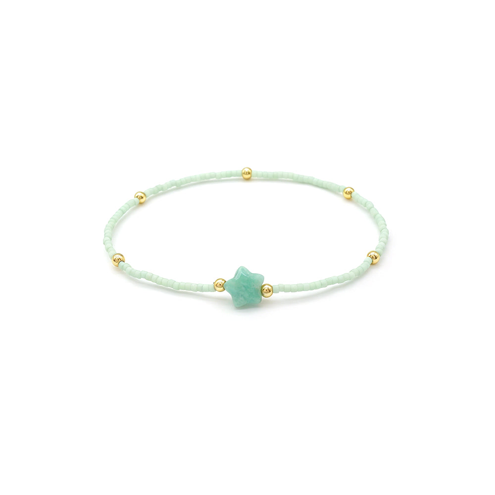 Handmade Natural Stone Star Charm Miyuki Beads Bracelet