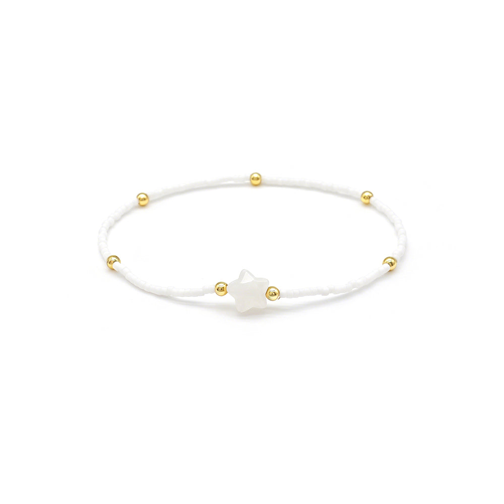 Handmade Natural Stone Star Charm Miyuki Beads Bracelet