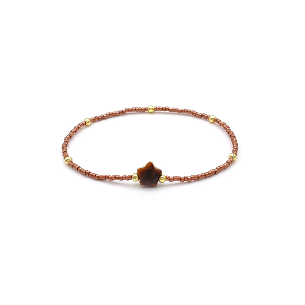 Handmade Natural Stone Star Charm Miyuki Beads Bracelet