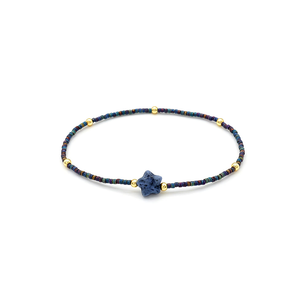 Handmade Natural Stone Star Charm Miyuki Beads Bracelet