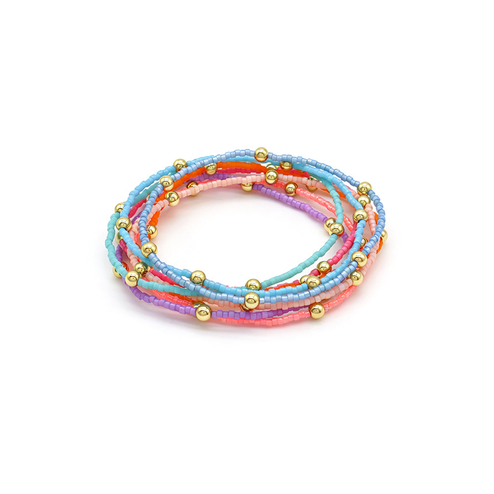 Handmade Multi-colour Miyuki Beads Elastic Bracelet