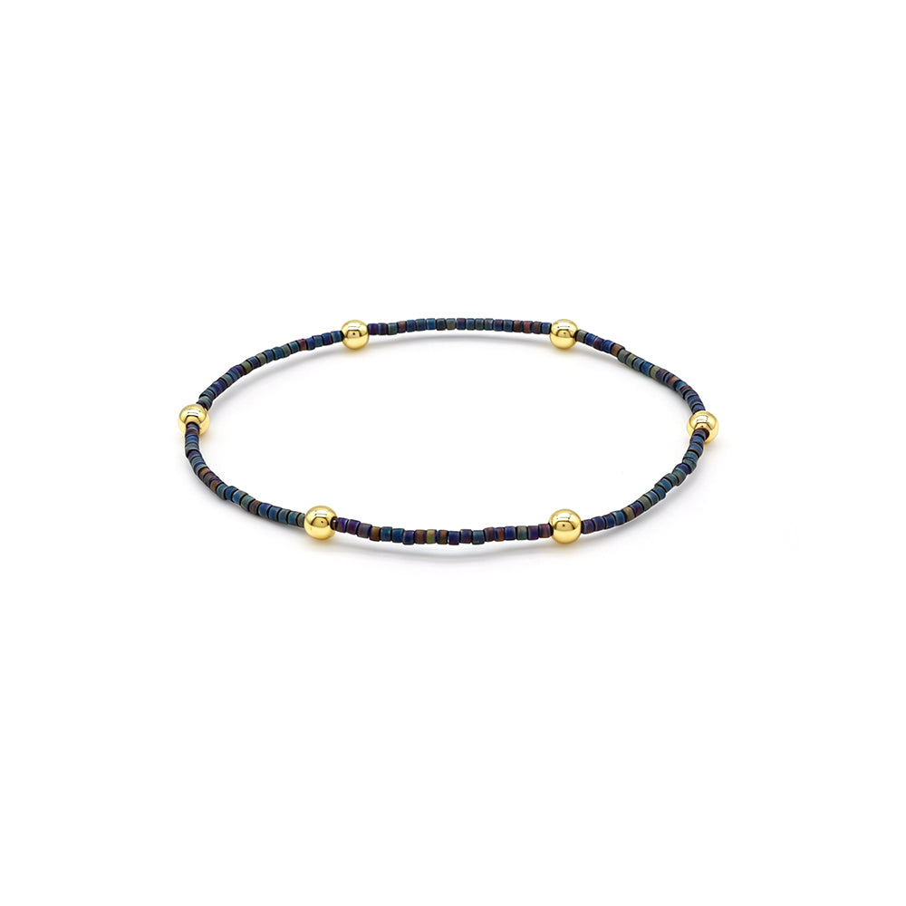Handmade Multi-colour Miyuki Beads Elastic Bracelet