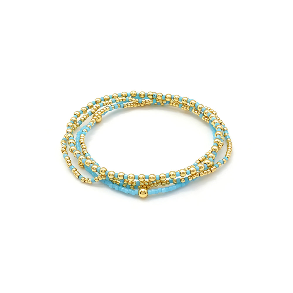 Handmade Summer Multi-colour Miyuki Beads Elastic Bracelet Jewely Set