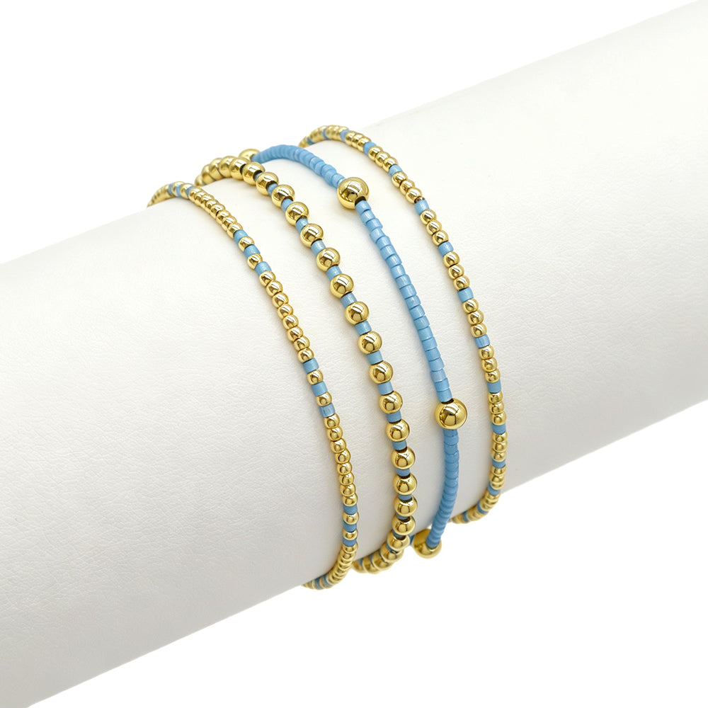 Handmade Summer Multi-colour Miyuki Beads Elastic Bracelet Jewely Set