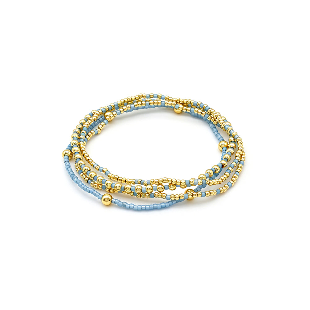 Handmade Summer Multi-colour Miyuki Beads Elastic Bracelet Jewely Set