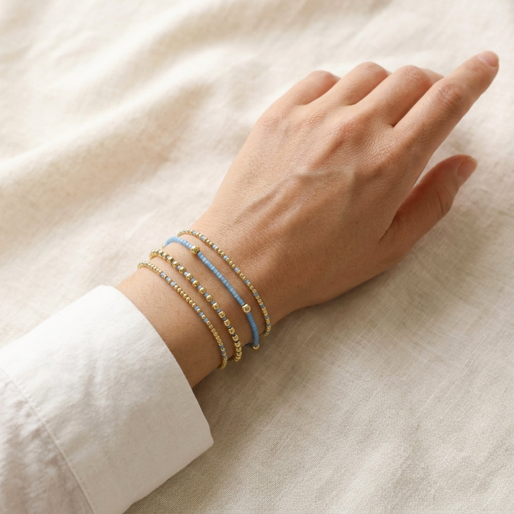 Handmade Summer Multi-colour Miyuki Beads Elastic Bracelet Jewely Set