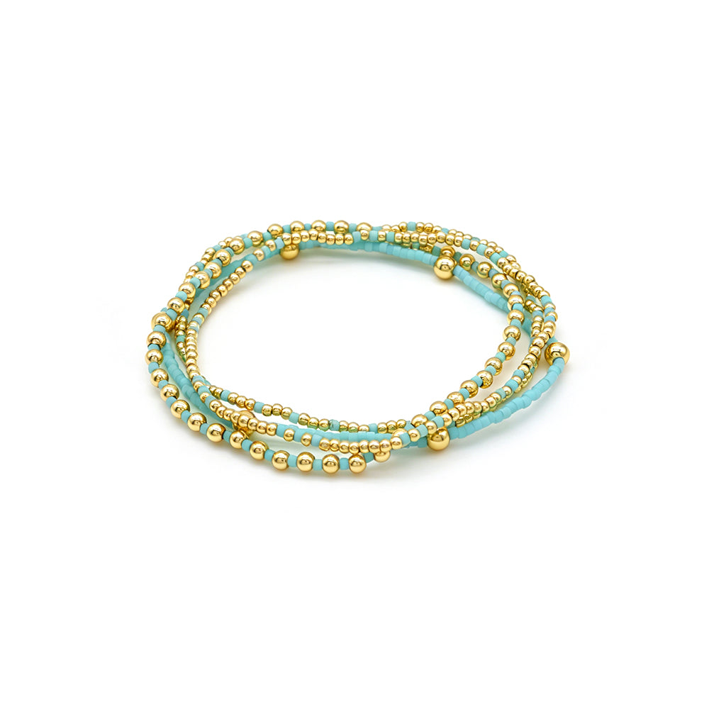 Handmade Summer Multi-colour Miyuki Beads Elastic Bracelet Jewely Set