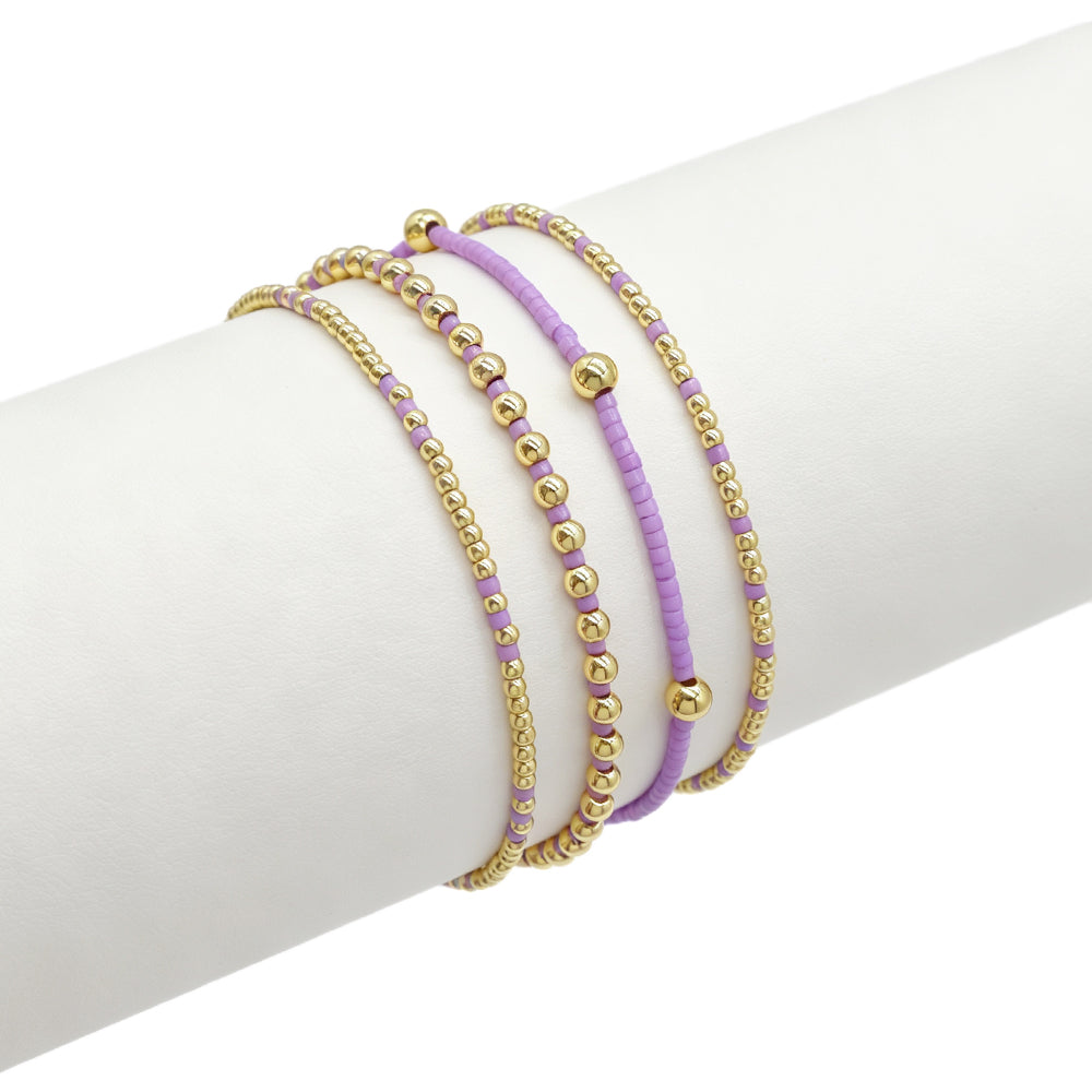 Handmade Summer Multi-colour Miyuki Beads Elastic Bracelet Jewely Set