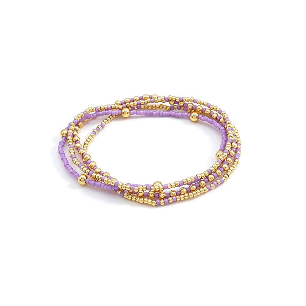 Handmade Summer Multi-colour Miyuki Beads Elastic Bracelet Jewely Set