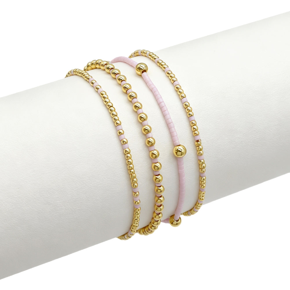 Handmade Summer Multi-colour Miyuki Beads Elastic Bracelet Jewely Set