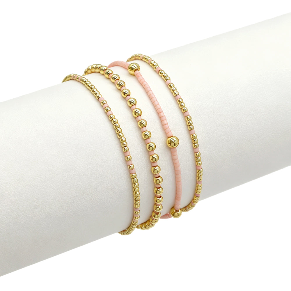 Handmade Summer Multi-colour Miyuki Beads Elastic Bracelet Jewely Set