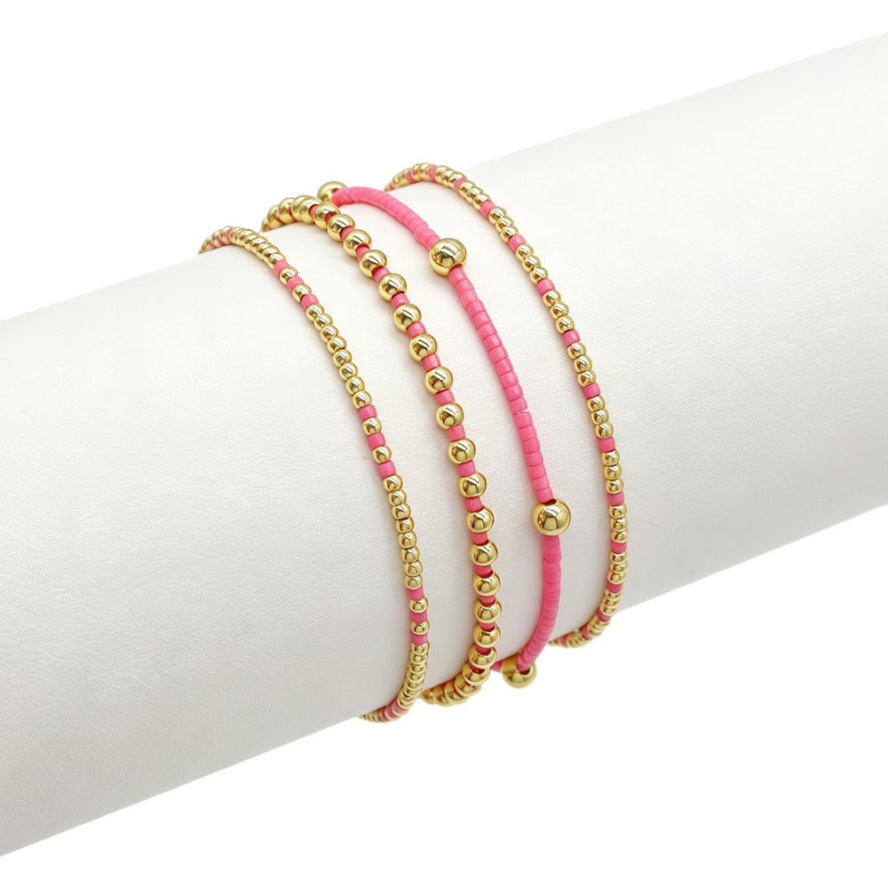 Handmade Summer Multi-colour Miyuki Beads Elastic Bracelet Jewely Set