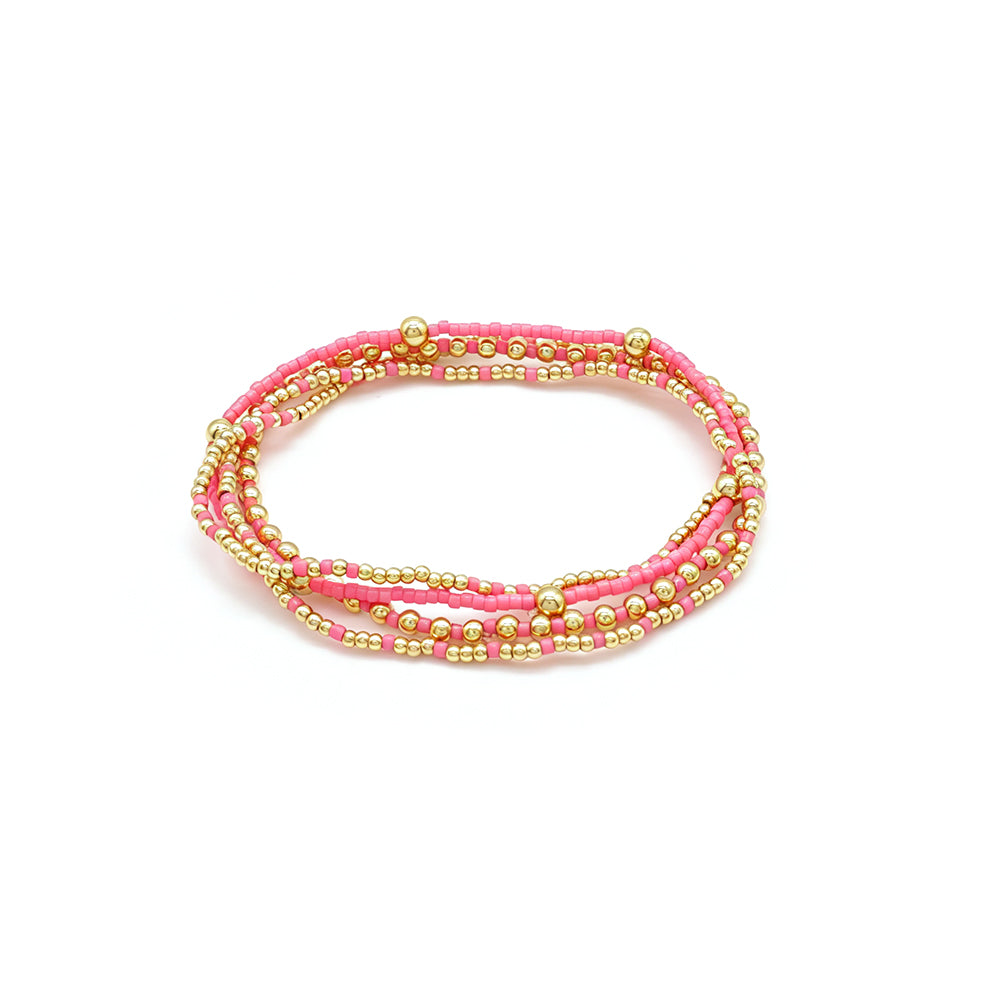 Handmade Summer Multi-colour Miyuki Beads Elastic Bracelet Jewely Set