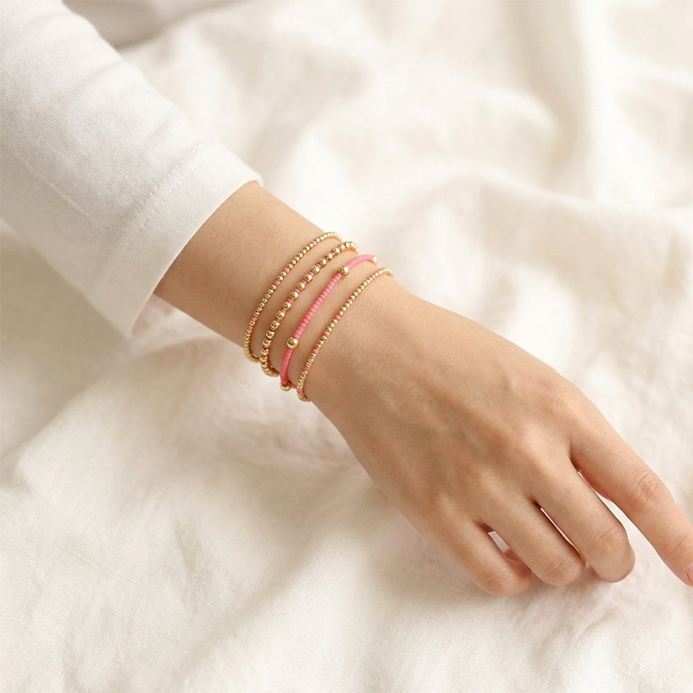 Handmade Summer Multi-colour Miyuki Beads Elastic Bracelet Jewely Set