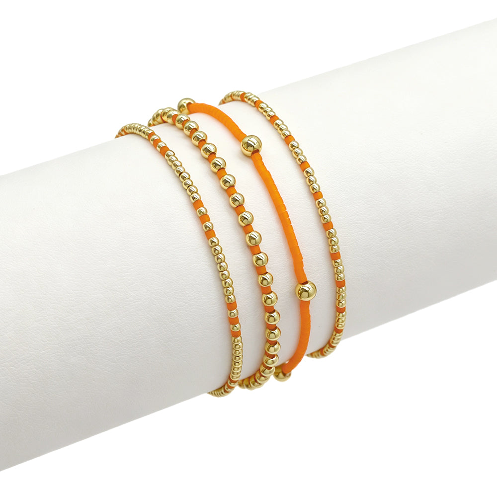 Handmade Summer Multi-colour Miyuki Beads Elastic Bracelet Jewely Set