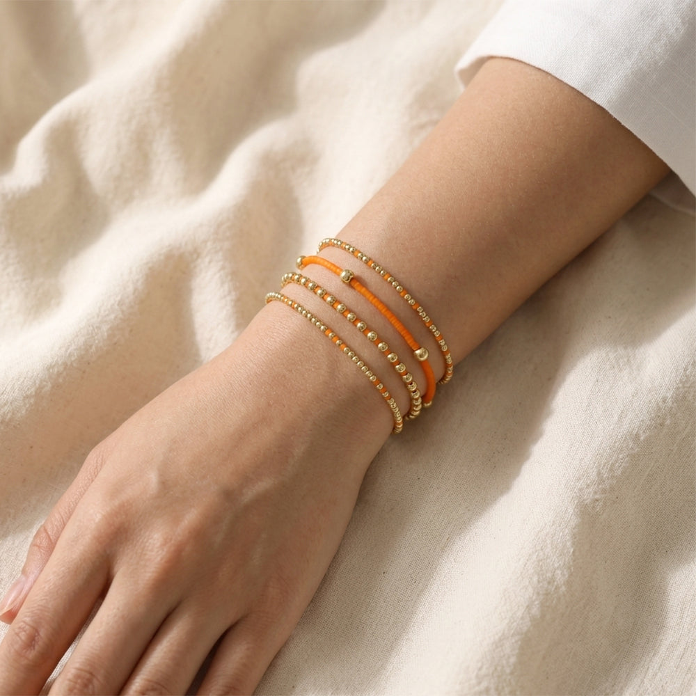 Handmade Summer Multi-colour Miyuki Beads Elastic Bracelet Jewely Set