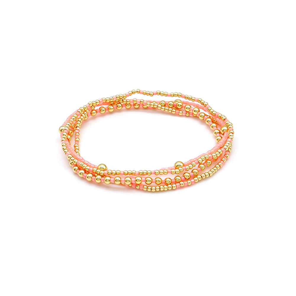 Handmade Summer Multi-colour Miyuki Beads Elastic Bracelet Jewely Set
