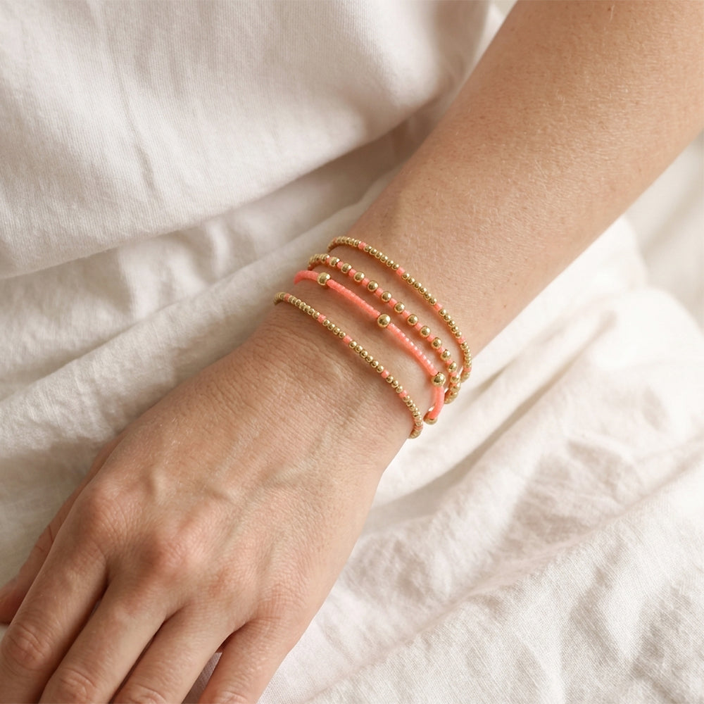 Handmade Summer Multi-colour Miyuki Beads Elastic Bracelet Jewely Set