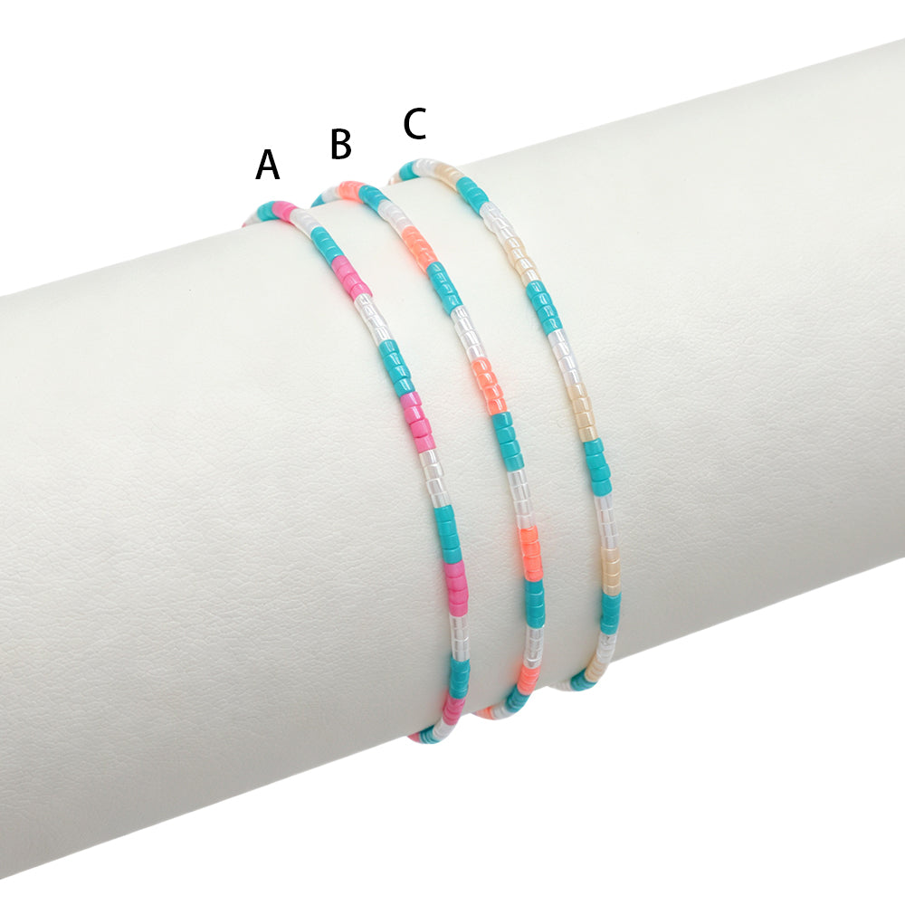 Handmade Mixed Colors Miyuki Beads Elastic Bracelet
