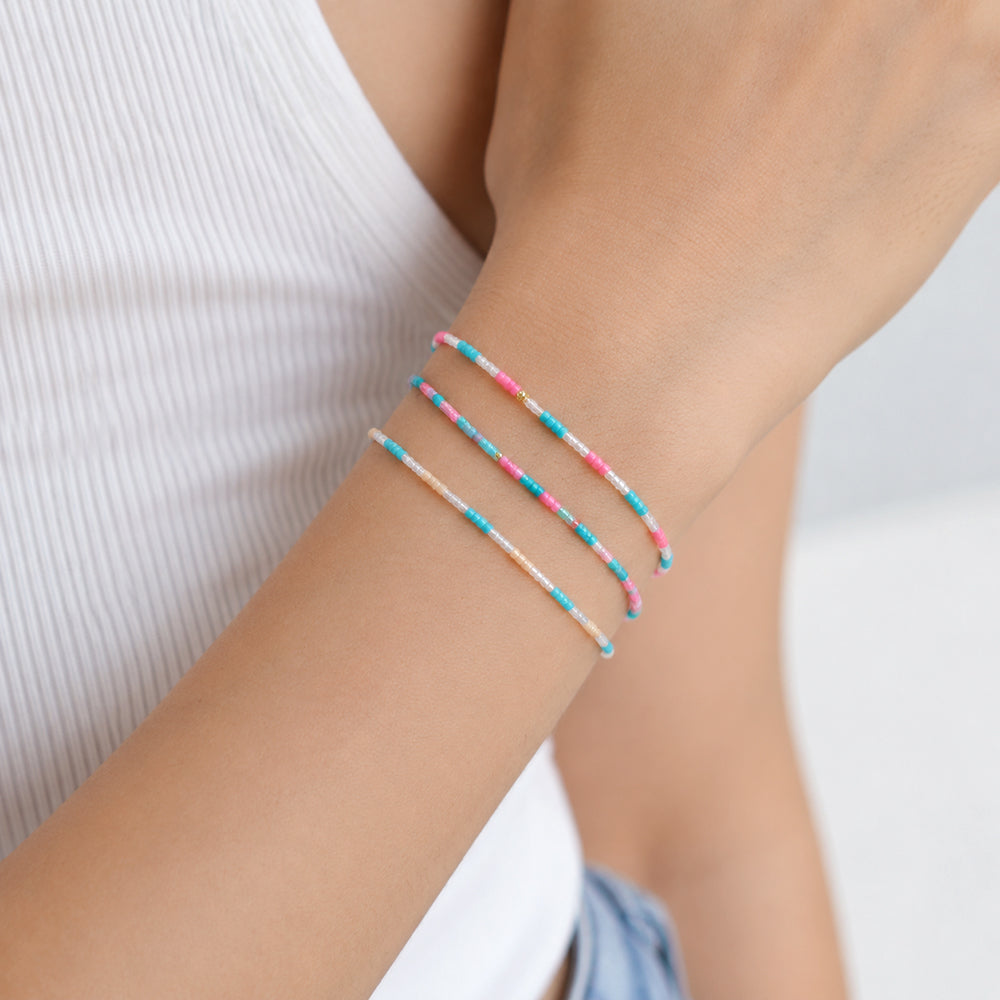 Handmade Mixed Colors Miyuki Beads Elastic Bracelet