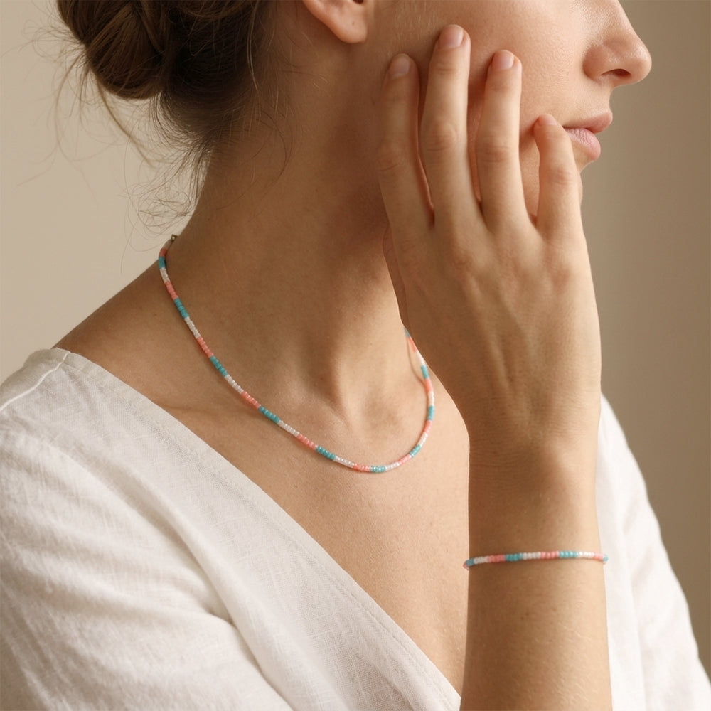 Handmade Mixed Colors Miyuki Beads Necklace Jewely